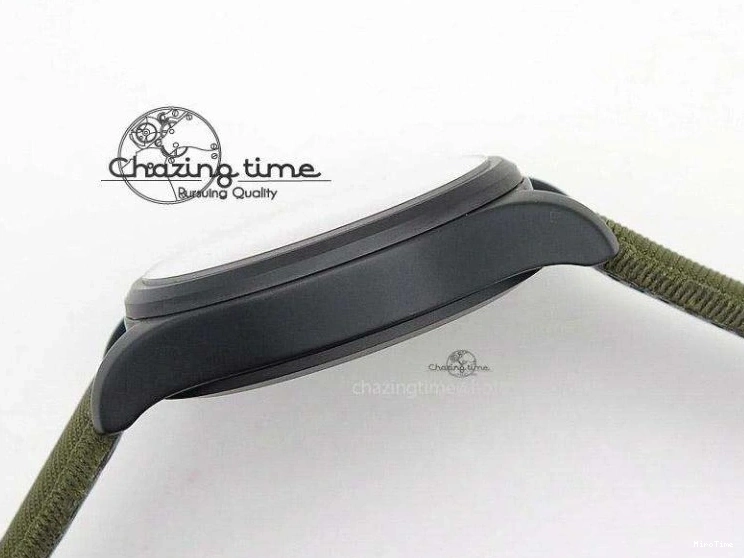 MIROTIME 0301 Big Pilot Top Gun Miramar PVD Plated Titanium on Green Nylon Strap A23J Refined 7398